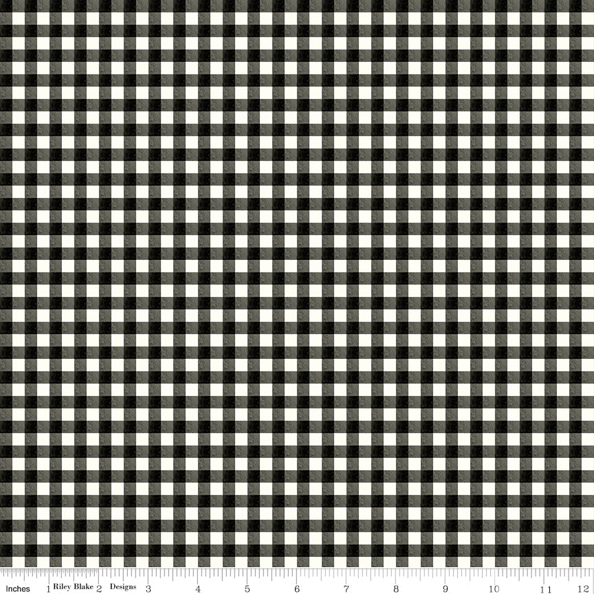 Charming Christmas Gingham Black|C16356-BLACK