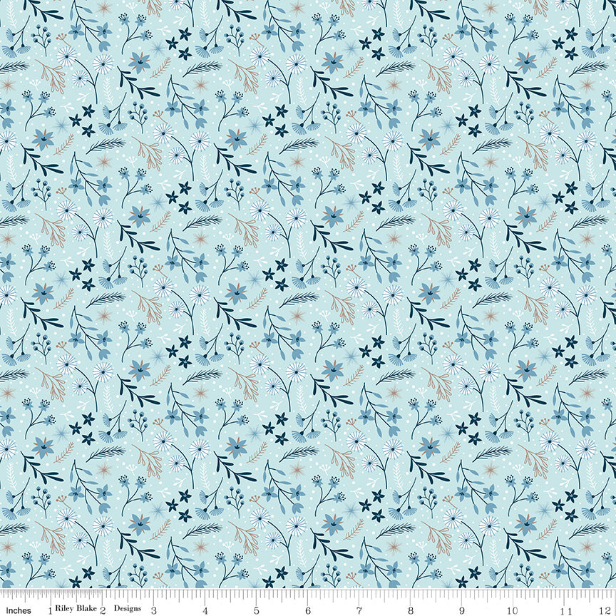 Winter Magic Floral Aqua | C16361-AQUA