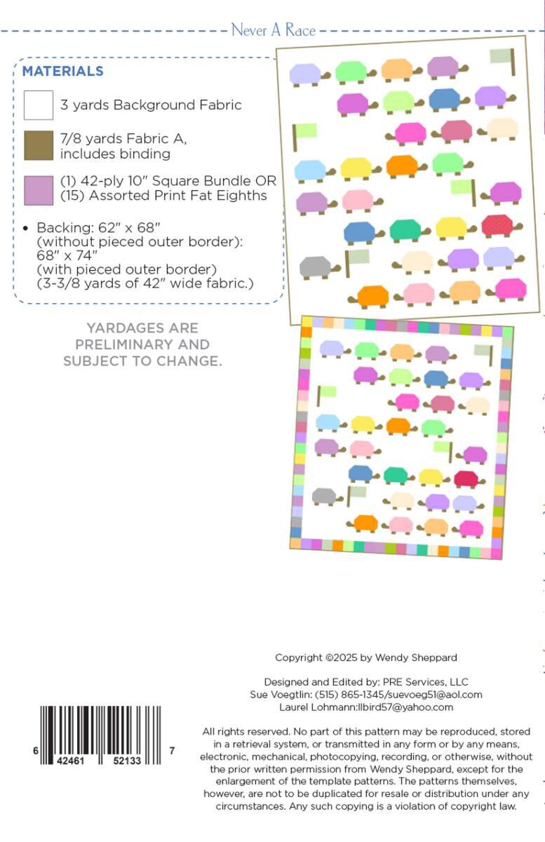 Wendy Sheppard Never A Race Quilt Pattern