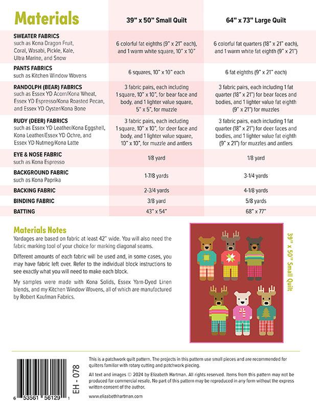 Randolph & Rudy Quilt Pattern | Elizabeth Hartman | Paper Copy