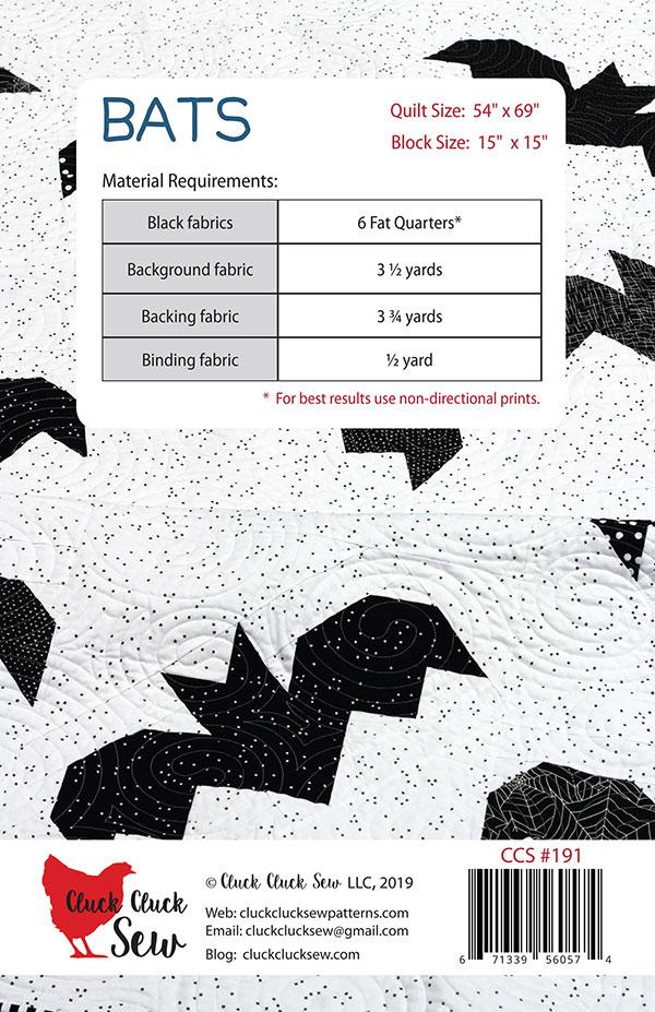 Bats quilt pattern | Cluck Cluck Sew | Paper Copy