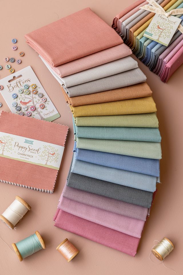 Creating Memories | Poppy Seed Collection | Tilda Fabrics | Fat Quarter Bundle | 15 Fabrics