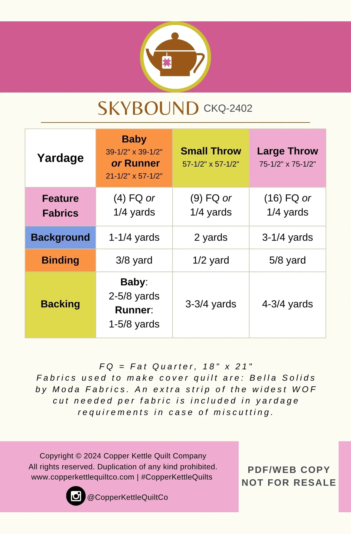 Skybound Quilt Pattern by Copper Kettle Quilt Company - Paper Pattern