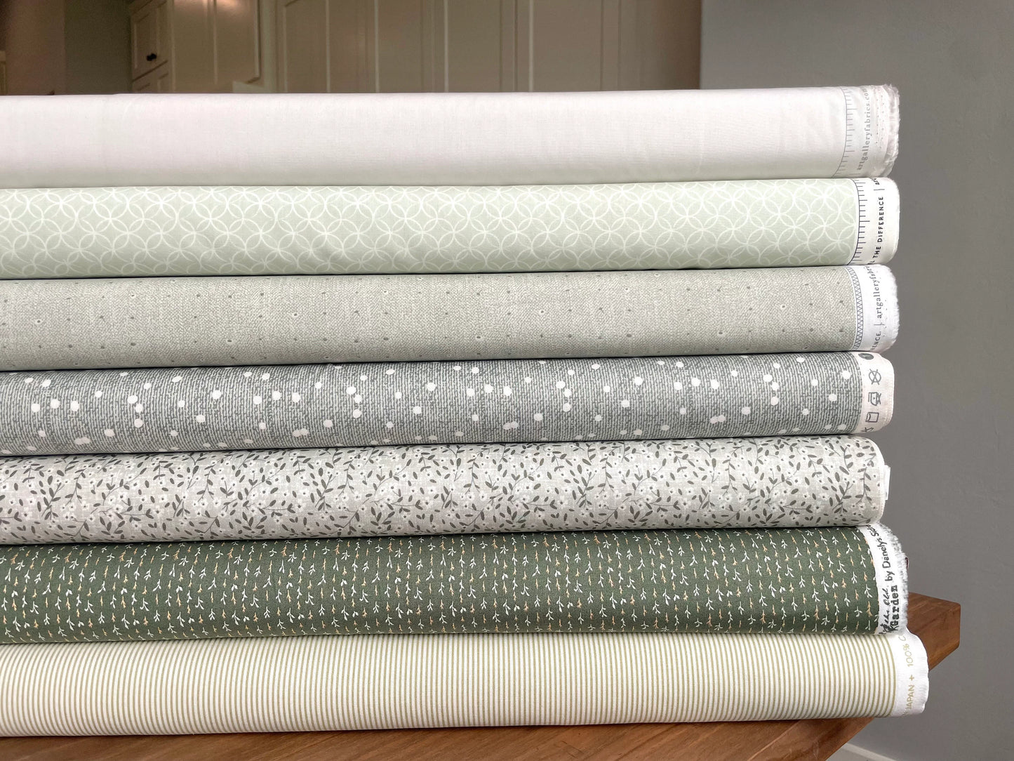 Shades of Green fabric bundle | 7 Fabrics