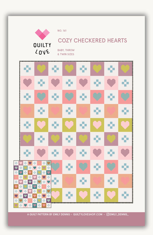 Cozy Checkered Hearts PAPER Quilt Pattern