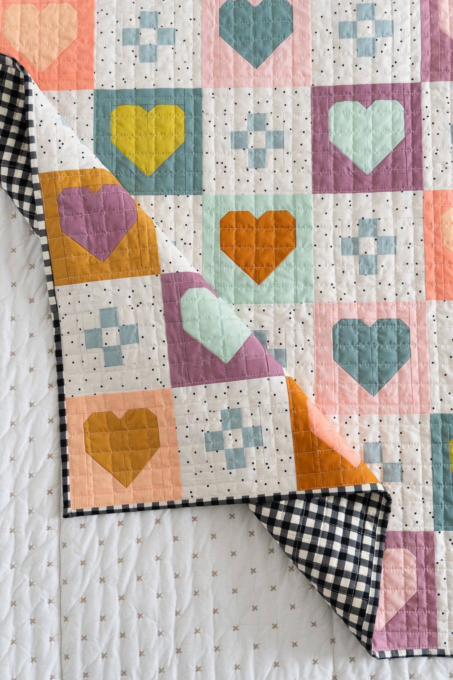 Cozy Checkered Hearts PAPER Quilt Pattern