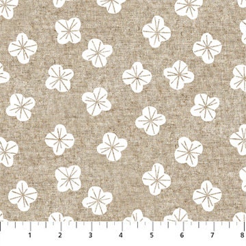 Flowers on Beige | In the Dawn | Designed by Elise Young | FIGO Fabrics | CL90560-10