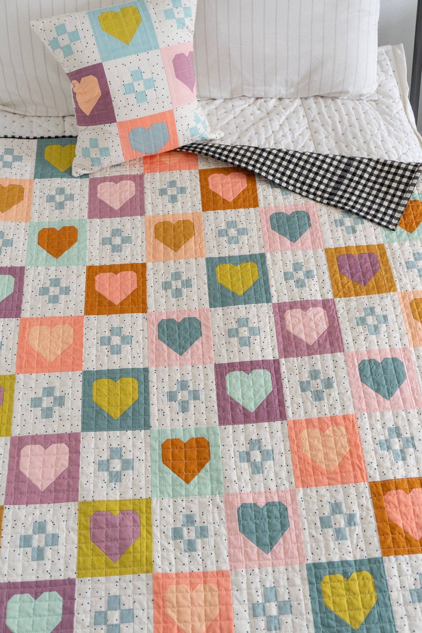 Cozy Checkered Hearts PAPER Quilt Pattern