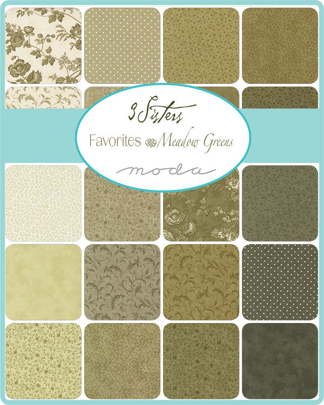 3 Sisters Meadow Greens Fat Quarter Bundle by 3 Sisters for Moda Fabrics