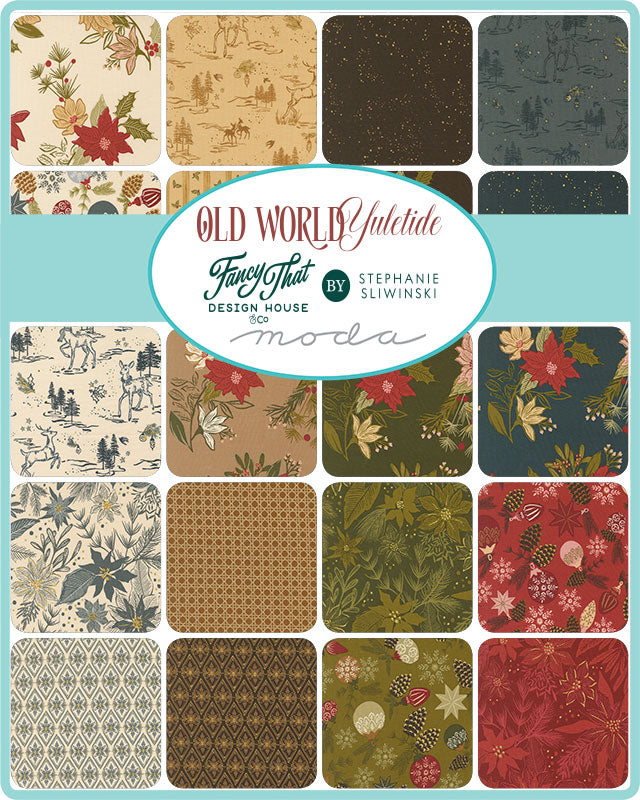 Old World Yuletide Fat Quarter Bundle by Fancy That Design House for Moda Fabrics