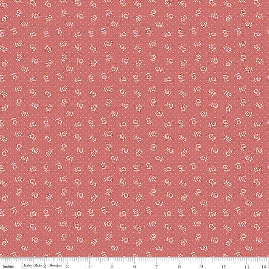 PREORDER: Mary Catherine Flower Dots Faded Red