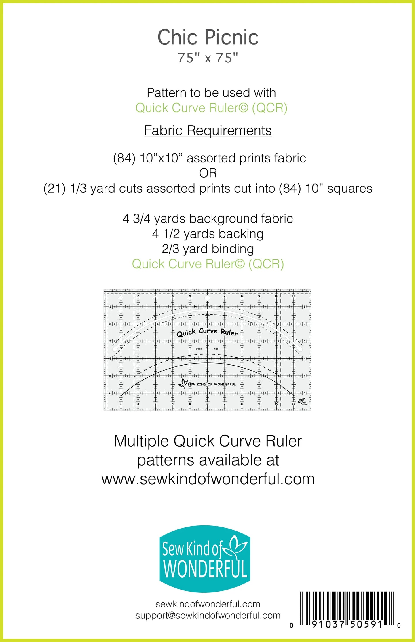 Chic Picnic Quilt Pattern by Sew Kind of Wonderful - Paper Pattern