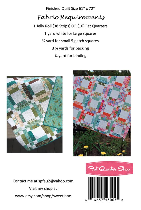 Grandma Mary's Five Patch Quilt Pattern by Sweet Jane's Design  - Paper Pattern
