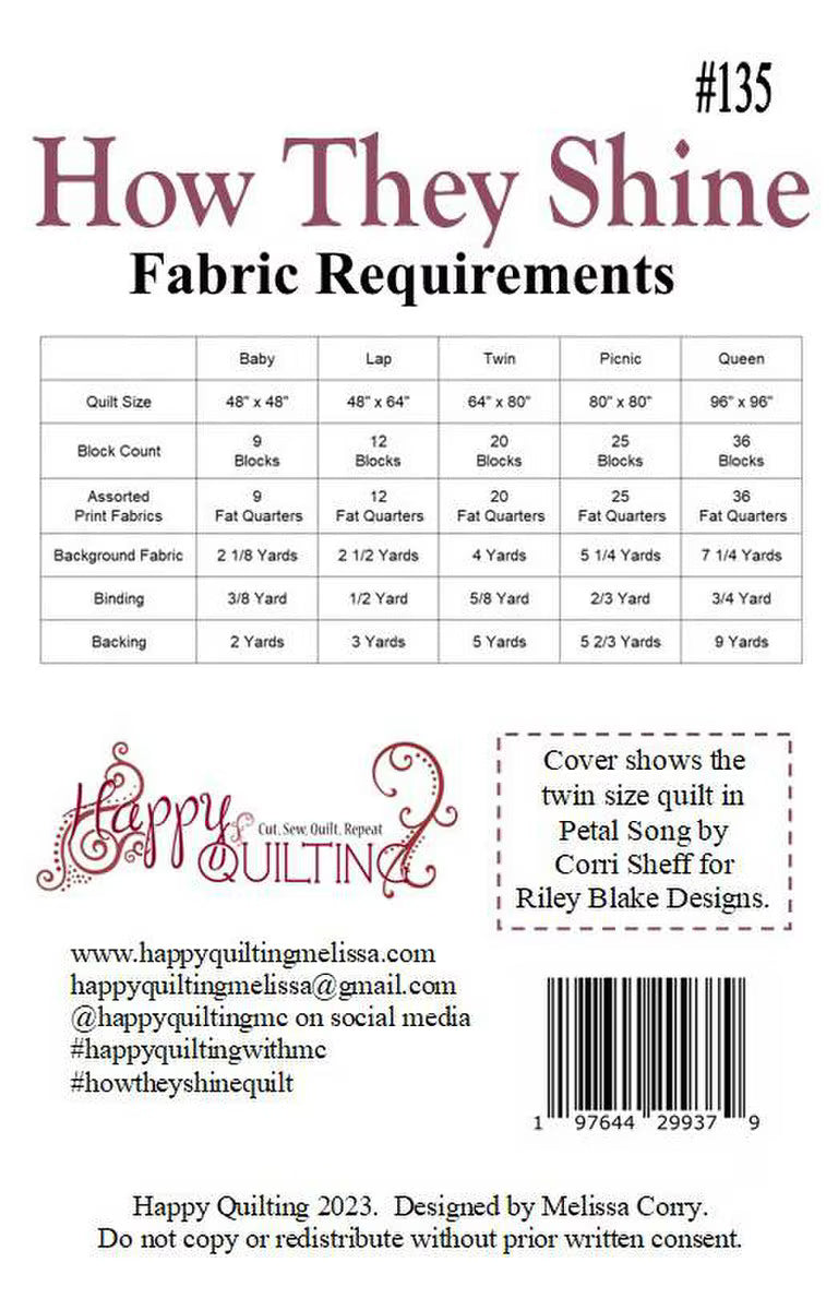 Melissa Corry How They Shine Quilt Pattern