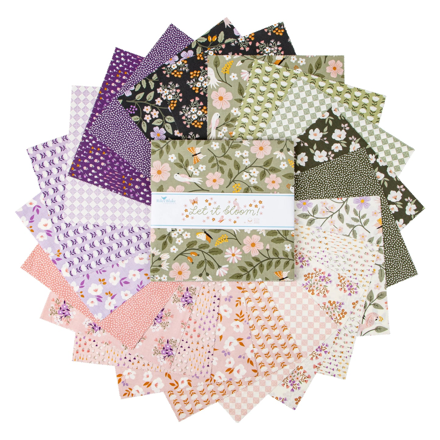 Let It Bloom 10" Stacker by Riley Blake | Designed by Little Forest Atelier |  10" squares