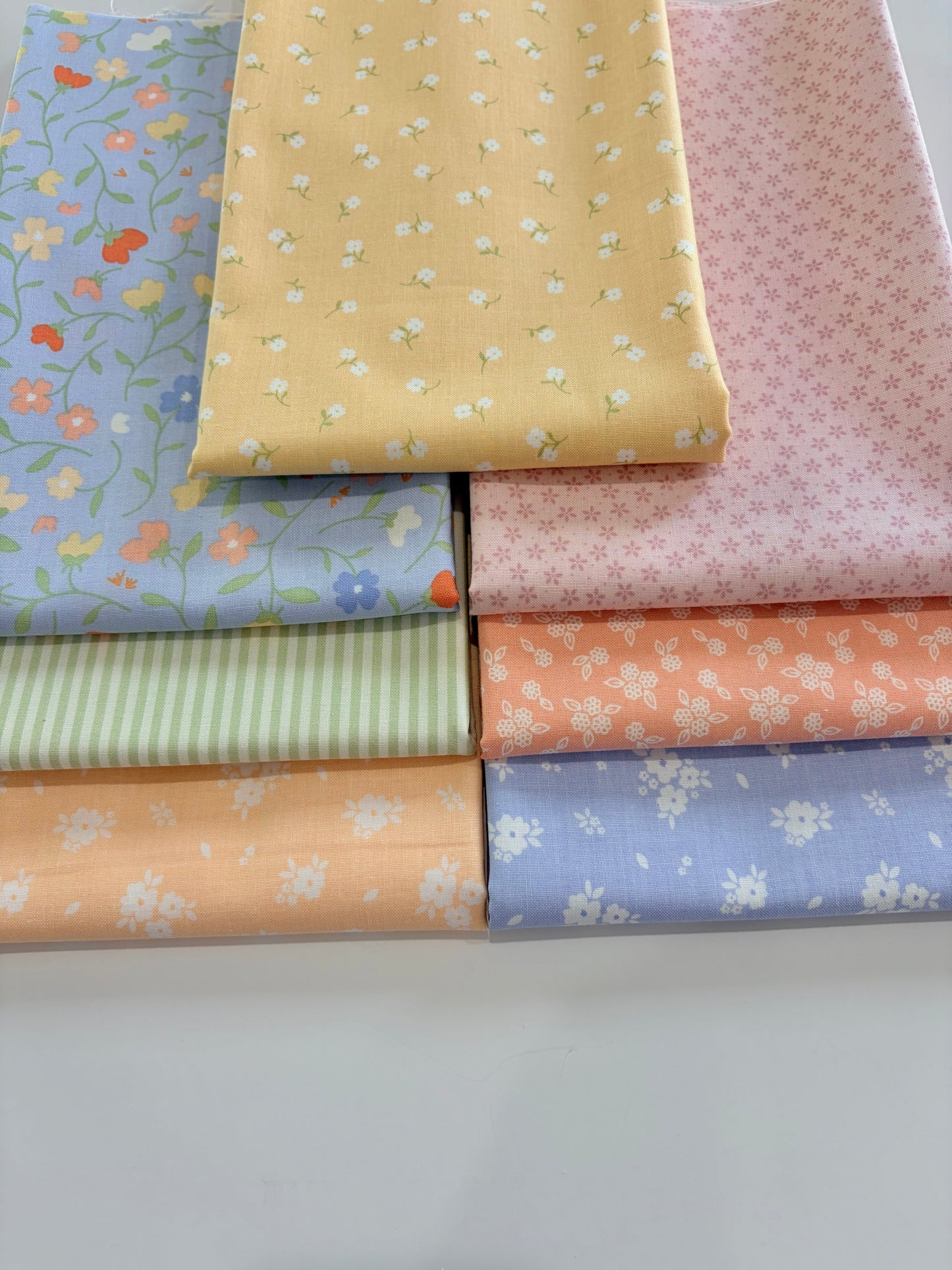 Pastel Prairie MINI fabric bundle | 7 Fabrics + 1 yard sampler panel | Curated bundle