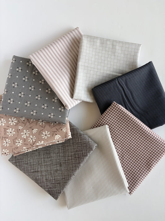 Perfect Neutrals Fat Quarter bundle | Curated bundle | 8 fabrics