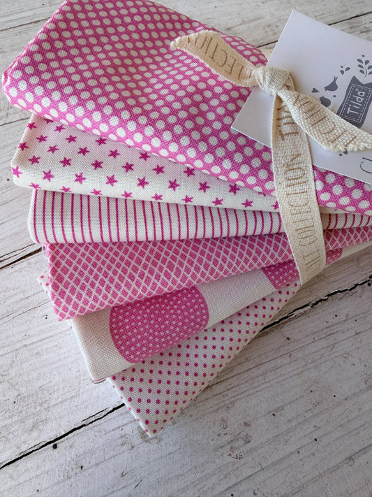 Basic Classics | Tilda Fabrics | Pink | Fat Quarter Bundle | 6 Fabrics