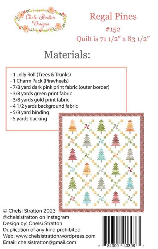 Regal Pines Quilt Pattern by Chelsi Stratton - Paper pattern