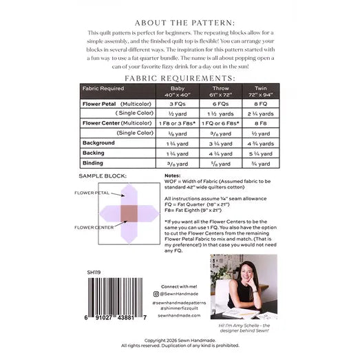 Shimmer Fizz quilt pattern | SEWN | Paper Copy