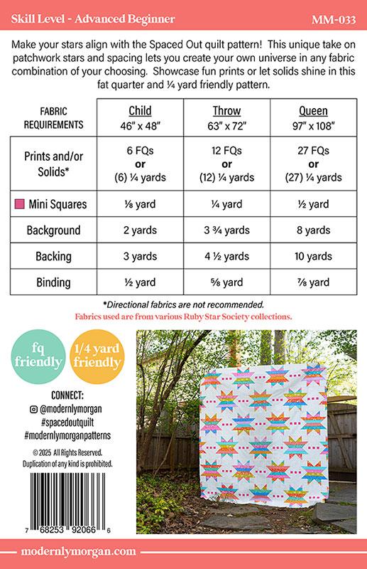 Spaced Out Quilt Pattern | Modernly Morgan | Paper Copy