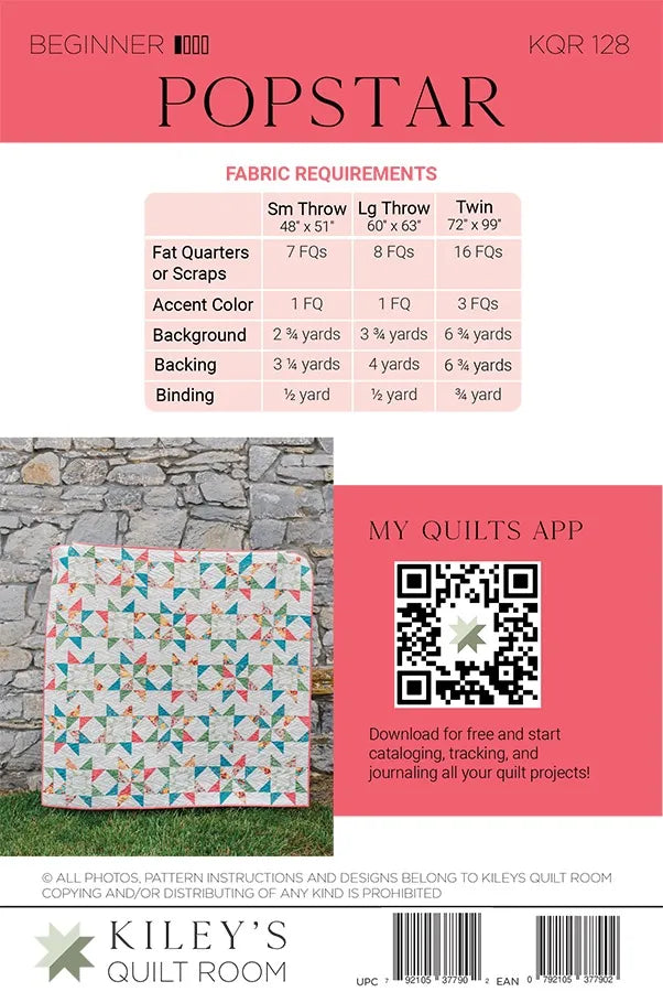 Popstar quilt pattern | Kiley's Quilt Room | Paper Copy