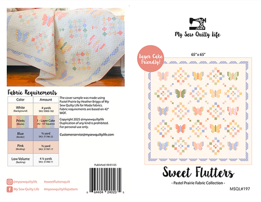 Sweet Flutters Quilt Pattern | My Sew Quilty Life | Paper Copy