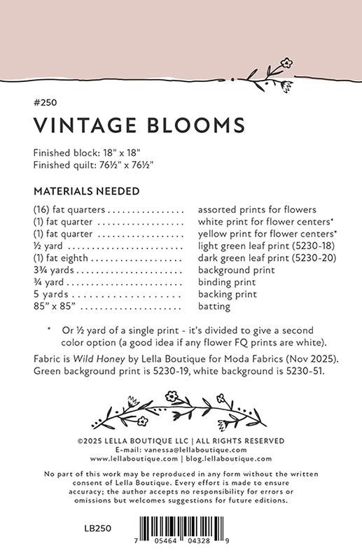Vintage Blooms Quilt Pattern by Lella Boutique - Paper Copy