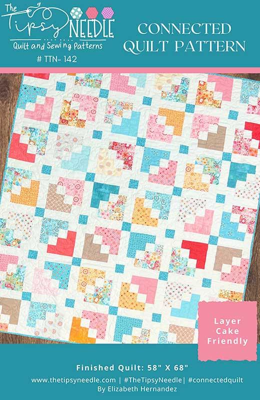 Connected Quilt Pattern by Tipsy Needle  - Paper Pattern