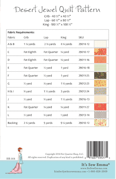 Desert Jewel Quilt Pattern by It's Sew Emma - Paper pattern