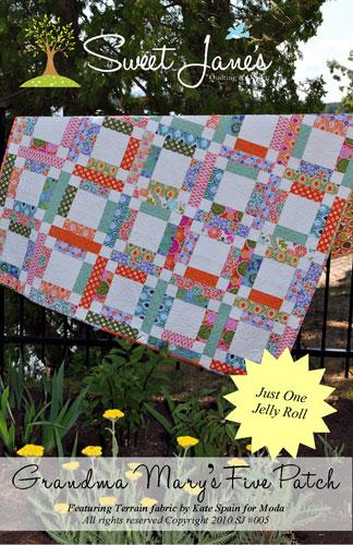 Grandma Mary's Five Patch Quilt Pattern by Sweet Jane's Design  - Paper Pattern