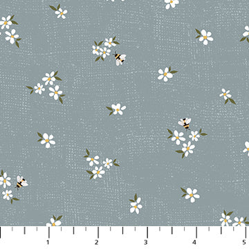Humblebee Tiny Floral - Blue | Humblebee Fabric Collection | Designed by Aimee Parker | FIGO Fabrics