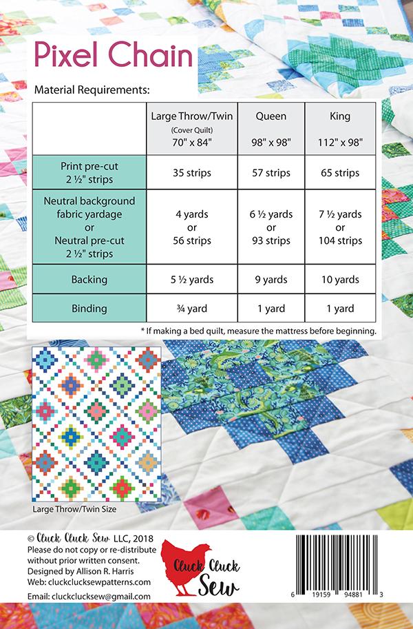 Pixel Chain Quilt Pattern by Cluck Cluck Sew  - Paper Pattern