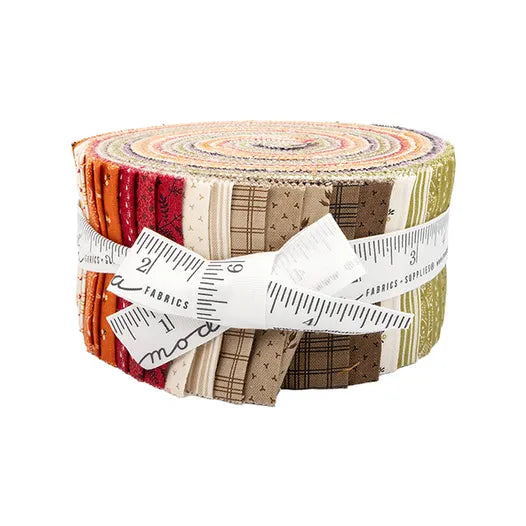 Pumpkin Spice Gatherings Jelly Roll by Primitive Gatherings for Moda Fabrics