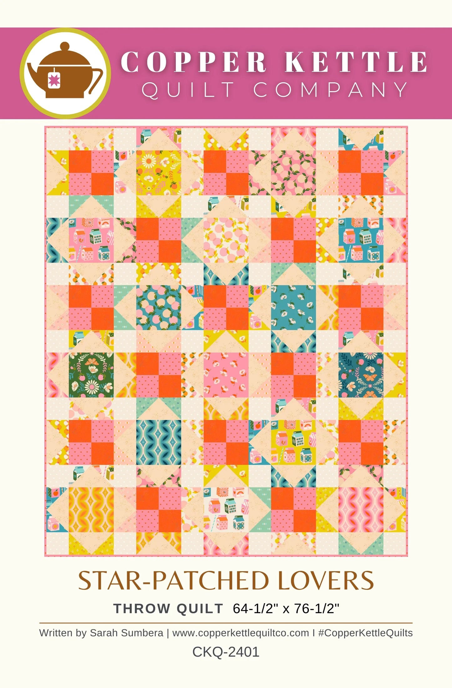 Star-Patched Lovers Quilt Pattern by Copper Kettle Quilt Company - Paper Pattern