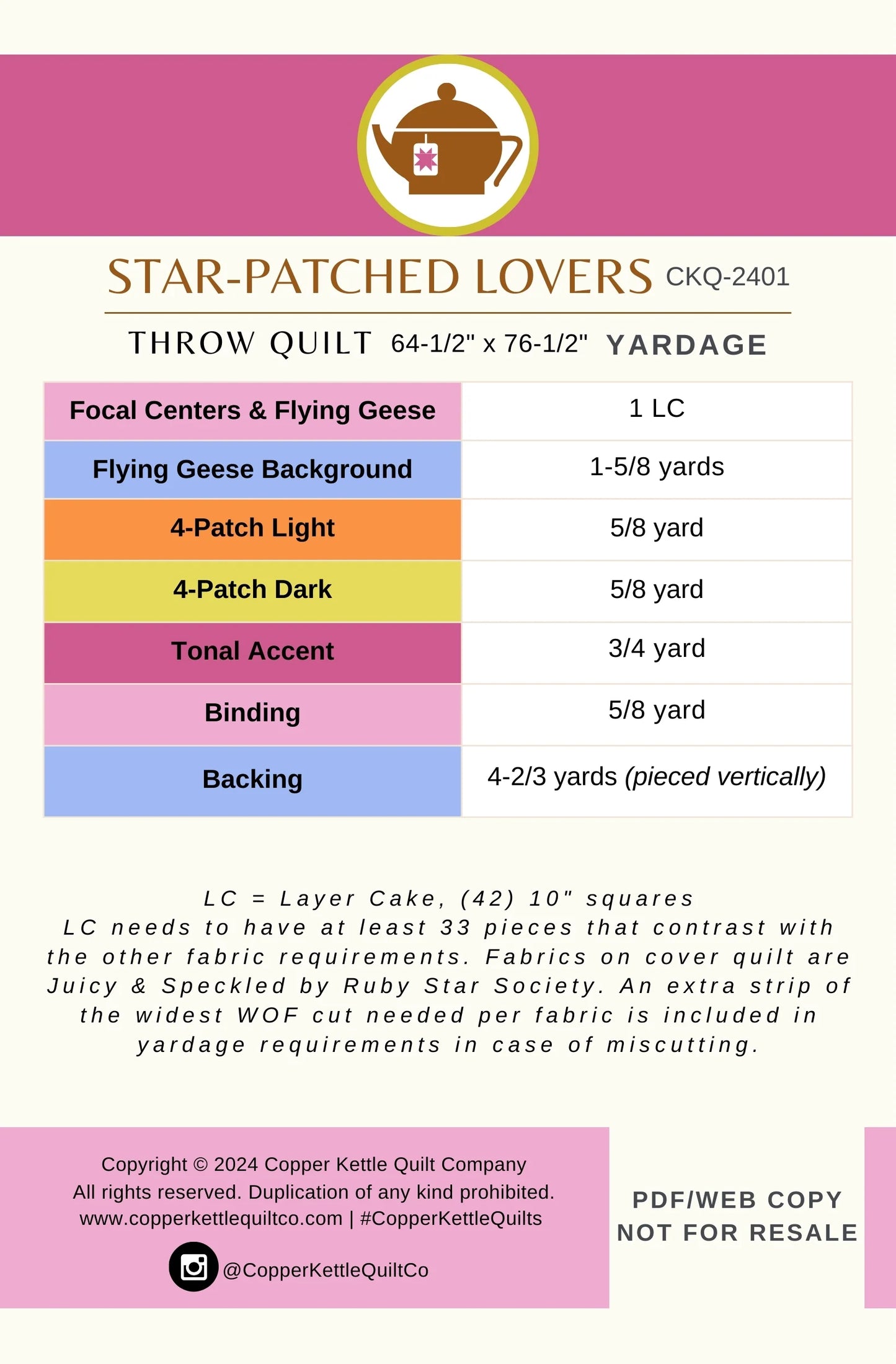 Star-Patched Lovers Quilt Pattern by Copper Kettle Quilt Company - Paper Pattern